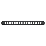 Tripp-Lite N062-016-KJ | 16-Port 1U Rack-Mount Unshielded Blank Keystone/Multimedia Patch Panel, RJ45 Ethernet, USB, HDMI, Cat5e/6