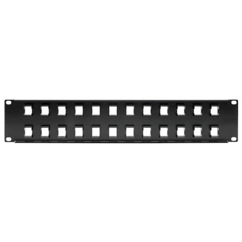 Tripp-Lite N062-024-KJ | 24-Port 2U Rack-Mount Unshielded Blank Keystone/Multimedia Patch Panel, RJ45 Ethernet, USB, HDMI, Cat5e/6