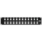 Tripp-Lite N062-024-KJ | 24-Port 2U Rack-Mount Unshielded Blank Keystone/Multimedia Patch Panel, RJ45 Ethernet, USB, HDMI, Cat5e/6
