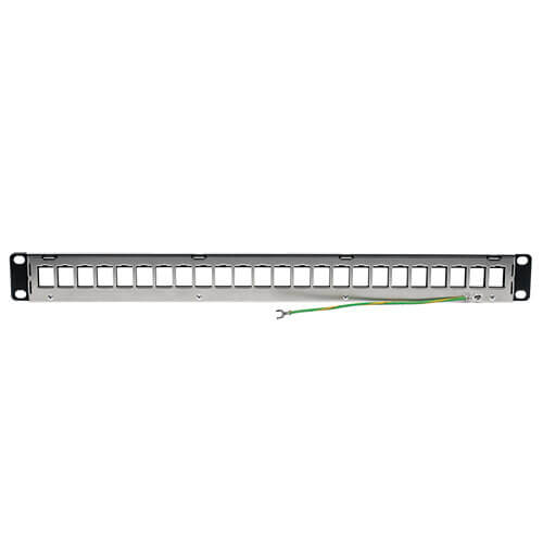 Tripp-Lite N062-024-KJ-SH | 24-Port 1U Rack-Mount Shielded Blank Keystone/Multimedia Patch Panel, RJ45 Ethernet, USB, HDMI, Cat5e/6, TAA