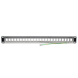 Tripp-Lite N062-024-KJ-SH | 24-Port 1U Rack-Mount Shielded Blank Keystone/Multimedia Patch Panel, RJ45 Ethernet, USB, HDMI, Cat5e/6, TAA