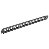 Tripp-Lite N062-024-KJ-SH | 24-Port 1U Rack-Mount Shielded Blank Keystone/Multimedia Patch Panel, RJ45 Ethernet, USB, HDMI, Cat5e/6, TAA