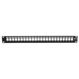 Tripp-Lite N062-024-KJ-SH | 24-Port 1U Rack-Mount Shielded Blank Keystone/Multimedia Patch Panel, RJ45 Ethernet, USB, HDMI, Cat5e/6, TAA