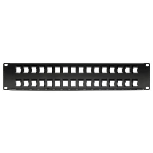 Tripp-Lite N062-032-KJ | 32-Port 2U Rack-Mount Unshielded Blank Keystone/Multimedia Patch Panel, RJ45 Ethernet, USB, HDMI, Cat5e/6