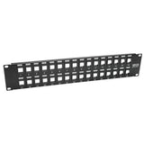 Tripp-Lite N062-032-KJ | 32-Port 2U Rack-Mount Unshielded Blank Keystone/Multimedia Patch Panel, RJ45 Ethernet, USB, HDMI, Cat5e/6