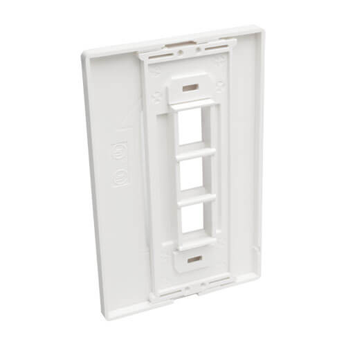 Tripp-Lite N080-103 | 3-Port Keystone Single-Gang Faceplate, White, TAA