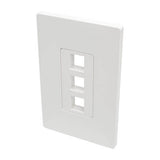Tripp-Lite N080-103 | 3-Port Keystone Single-Gang Faceplate, White, TAA