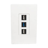 Tripp-Lite N080-103 | 3-Port Keystone Single-Gang Faceplate, White, TAA