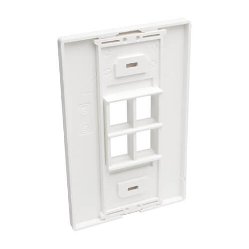 Tripp-Lite N080-104 | 4-Port Keystone Single-Gang Faceplate, White, TAA