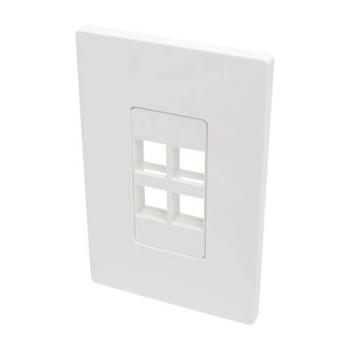 Tripp-Lite N080-104 | 4-Port Keystone Single-Gang Faceplate, White, TAA