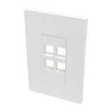 Tripp-Lite N080-104 | 4-Port Keystone Single-Gang Faceplate, White, TAA