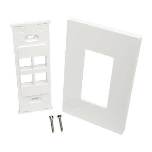 Tripp-Lite N080-104 | 4-Port Keystone Single-Gang Faceplate, White, TAA