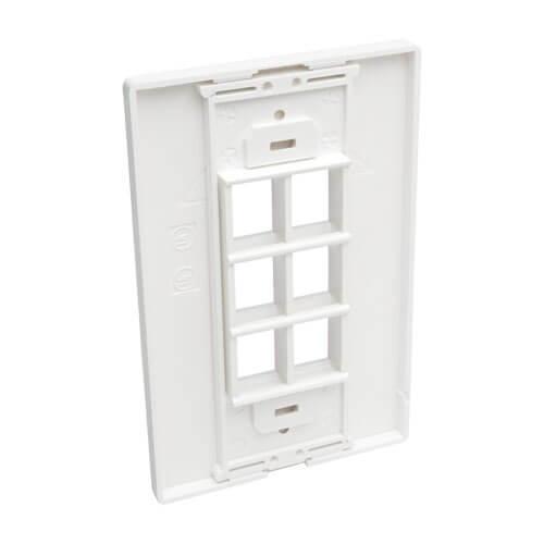 Tripp-Lite N080-106 | 6-Port Keystone Single-Gang Faceplate, White, TAA