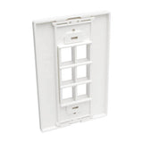 Tripp-Lite N080-106 | 6-Port Keystone Single-Gang Faceplate, White, TAA