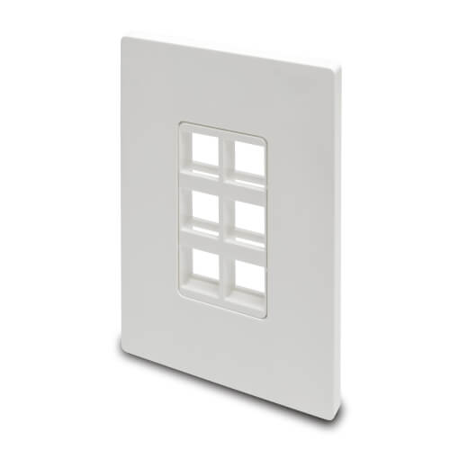Tripp-Lite N080-106 | 6-Port Keystone Single-Gang Faceplate, White, TAA