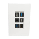Tripp-Lite N080-106 | 6-Port Keystone Single-Gang Faceplate, White, TAA