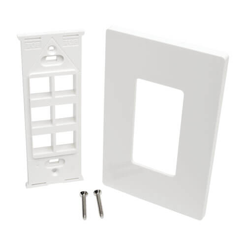 Tripp-Lite N080-106 | 6-Port Keystone Single-Gang Faceplate, White, TAA