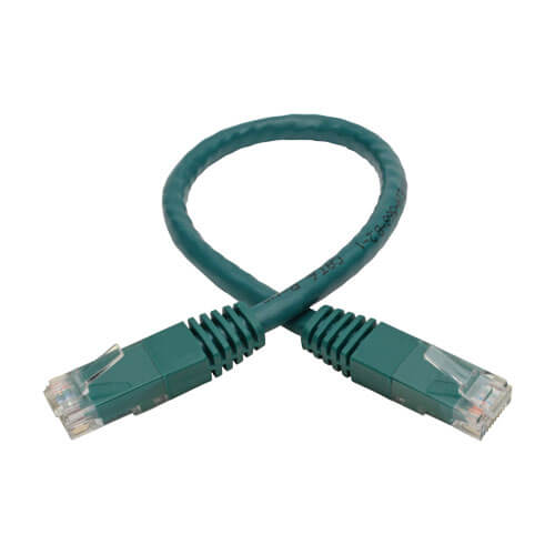 Tripp-Lite N200-001-GN | Cat6 Gigabit Molded (UTP) Ethernet Cable (RJ45 M/M), Green, 1 ft. (0.31 m)