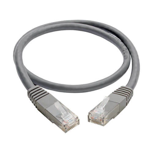 Tripp-Lite N200-002-GY | Cat6 Gigabit Molded (UTP) Ethernet Cable (RJ45 M/M), Gray, 2 ft. (0.61 m)