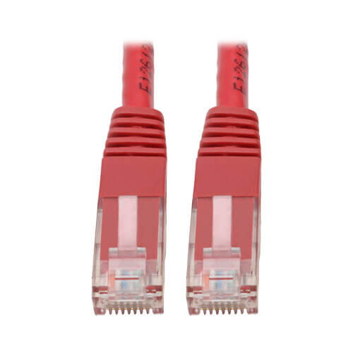 Tripp-Lite N200-002-RD | Cat6 Gigabit Molded (UTP) Ethernet Cable (RJ45 M/M), Red, 2 ft. (0.61 m)