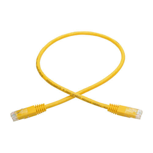 Tripp-Lite N200-002-YW | Cat6 Gigabit Molded (UTP) Ethernet Cable (RJ45 M/M), Yellow, 2 ft. (0.61 m)