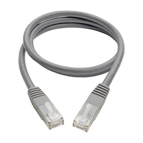 Tripp-Lite N200-003-GY | Cat6 Gigabit Molded (UTP) Ethernet Cable (RJ45 M/M), Gray, 3 ft. (0.91 m)