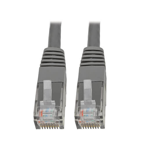 Tripp-Lite N200-015-GY | Cat6 Gigabit Molded (UTP) Ethernet Cable (RJ45 M/M), Gray, 15 ft. (4.57 m)