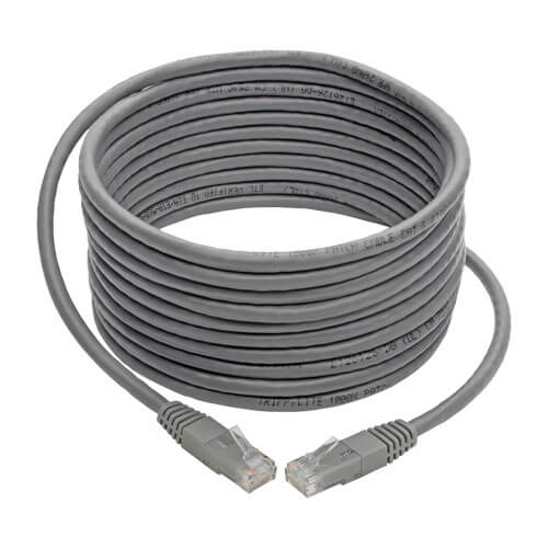 Tripp-Lite N200-015-GY | Cat6 Gigabit Molded (UTP) Ethernet Cable (RJ45 M/M), Gray, 15 ft. (4.57 m)