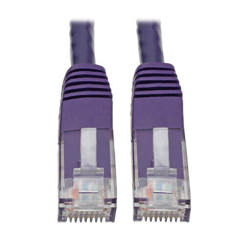 Tripp-Lite N200-015-PU | Cat6 Gigabit Molded (UTP) Ethernet Cable (RJ45 M/M), Purple, 15 ft. (4.57 m)