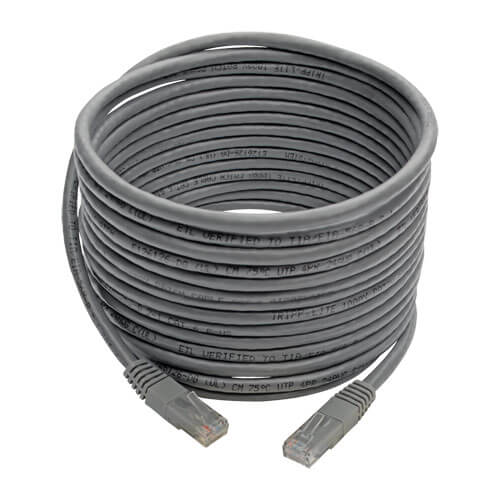 Tripp-Lite N200-020-GY | Cat6 Gigabit Molded (UTP) Ethernet Cable (RJ45 M/M), Gray, 20 ft. (6.09 m)