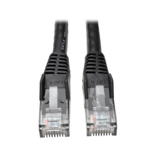 Tripp-Lite N201-008-BK | Cat6 Gigabit Snagless Molded (UTP) Ethernet Cable (RJ45 M/M), Black, 8 ft. (2.43 m)
