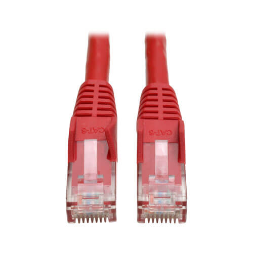 Tripp-Lite N201-014-RD | Cat6 Gigabit Snagless Molded (UTP) Ethernet Cable (RJ45 M/M), Red, 14 ft. (4.27 m)