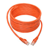 Tripp-Lite N201-015-OR | Cat6 Gigabit Snagless Molded (UTP) Ethernet Cable (RJ45 M/M), Orange, 15 ft. (4.57 m)