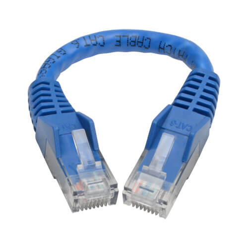 Tripp-Lite N201-06N-BL | Cat6 Gigabit Snagless Molded (UTP) Ethernet Cable (RJ45 M/M), Blue, 6-in. (15.24 cm)