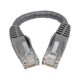 Tripp-Lite N201-06N-GY | Cat6 Gigabit Snagless Molded (UTP) Ethernet Cable (RJ45 M/M), Gray, 6-in. (15.24 cm)