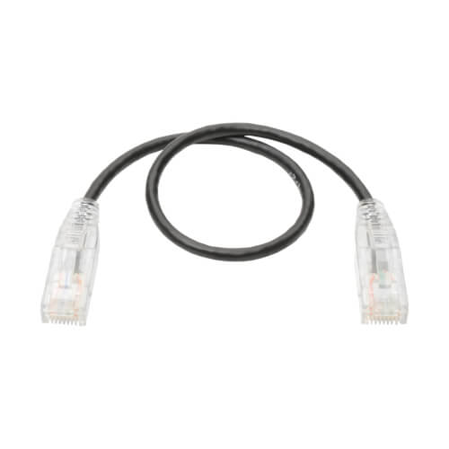 Tripp-Lite N201-S01-BK | Cat6 Gigabit Snagless Slim UTP Ethernet Cable (RJ45 M/M), Black, 1 ft. (0.31 m)