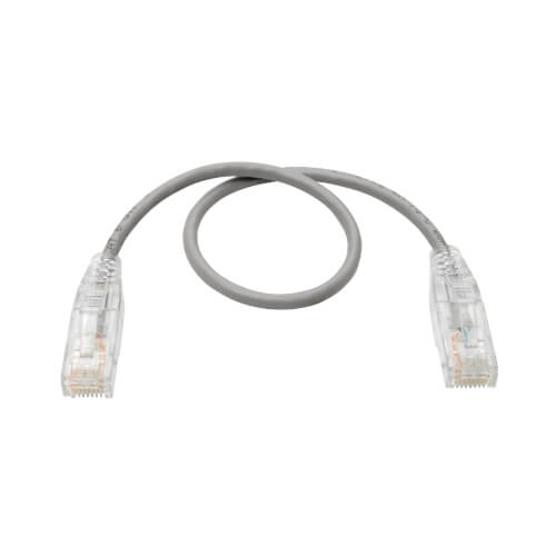 Tripp-Lite N201-S01-GY | Cat6 Gigabit Snagless Slim UTP Ethernet Cable (RJ45 M/M), Gray, 1 ft. (0.31 m)