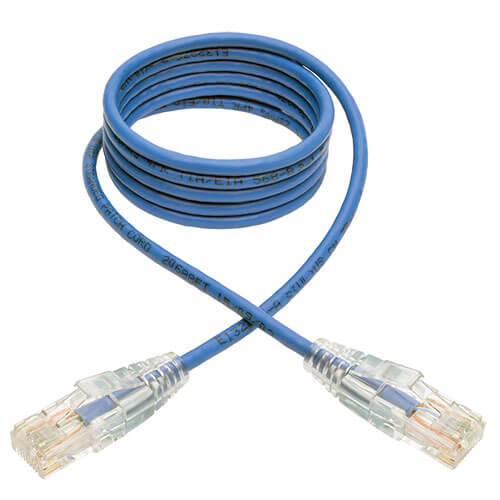 Tripp-Lite N201-S04-BL | Cat6 Gigabit Snagless Slim UTP Ethernet Cable (RJ45 M/M), Blue, 4 ft. (1.22 m)