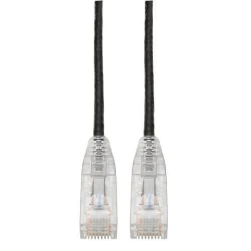 Tripp-Lite N201-S07-BK | Cat6 Gigabit Snagless Slim UTP Ethernet Cable (RJ45 M/M), Black, 7 ft. (2.13 m)