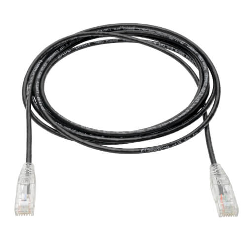 Tripp-Lite N201-S15-BK | Cat6 Gigabit Snagless Slim UTP Ethernet Cable (RJ45 M/M), Black, 15 ft. (4.57 m)