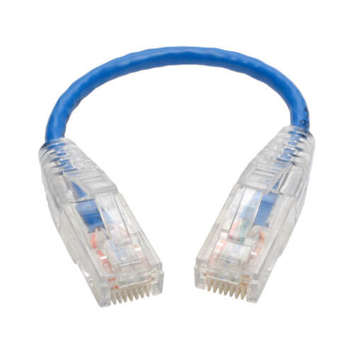 Tripp-Lite N201-S6N-BL | Cat6 Gigabit Snagless Slim UTP Ethernet Cable (RJ45 M/M), Blue, 6-in. (15.24 cm)
