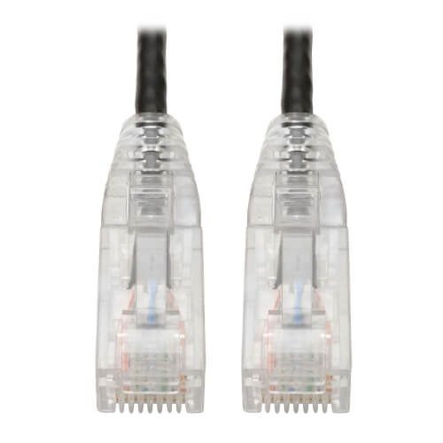 Tripp-Lite N201-S8N-BK | Cat6 Gigabit Snagless Slim UTP Ethernet Cable (RJ45 M/M), Black, 8-in. (20.32 cm)
