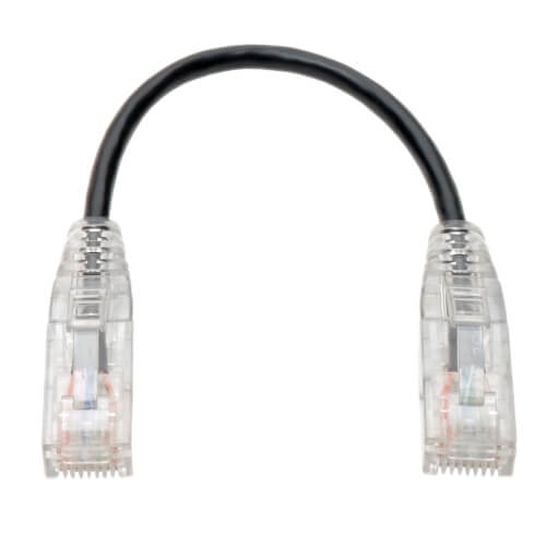 Tripp-Lite N201-S8N-BK | Cat6 Gigabit Snagless Slim UTP Ethernet Cable (RJ45 M/M), Black, 8-in. (20.32 cm)