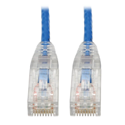 Tripp-Lite N201-S8N-BL | Cat6 Gigabit Snagless Slim UTP Ethernet Cable (RJ45 M/M), Blue, 8-in. (20.32 cm)
