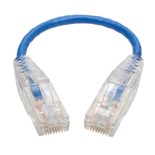 Tripp-Lite N201-S8N-BL | Cat6 Gigabit Snagless Slim UTP Ethernet Cable (RJ45 M/M), Blue, 8-in. (20.32 cm)