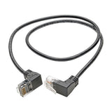 Tripp-Lite N201-SR1-BK | Right-Angle Cat6 Gigabit Snagless Molded Slim UTP Ethernet Cable (RJ45 M/M), Black, 1 ft. (0.31 m)