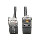 Tripp-Lite N201-SR2-BK | Right-Angle Cat6 Gigabit Snagless Molded Slim UTP Ethernet Cable (RJ45 M/M), Black, 2 ft. (0.61 m)