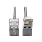 Tripp-Lite N201-SR2-GY | Right-Angle Cat6 Gigabit Snagless Molded Slim UTP Ethernet Cable (RJ45 M/M), Gray, 2 ft. (0.61 m)