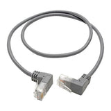 Tripp-Lite N201-SR2-GY | Right-Angle Cat6 Gigabit Snagless Molded Slim UTP Ethernet Cable (RJ45 M/M), Gray, 2 ft. (0.61 m)