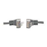 Tripp-Lite N201-SR2-GY | Right-Angle Cat6 Gigabit Snagless Molded Slim UTP Ethernet Cable (RJ45 M/M), Gray, 2 ft. (0.61 m)